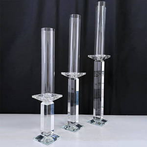 3 pz/set centrotavola da tavolo in cristallo candelabro di cristallo portacandele di nozze fatto a mano candelabro - Product Image 1