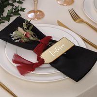 Nouvelles plaques de table dorées personnalisables, très demandées, 10 pièces par paquet, idéales pour les banquets de mariage et les étiquettes nominatives d'hôtel
