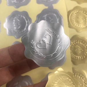 Autocollants d'étiquettes en relief 3D pour enveloppes, dorés/argentés, avec estampage à chaud métallique, pour emballage - Product Image 6