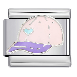 Accesorios DIY: Charm Modular Italiano Elástico Hecho a Mano con Elementos de Ensueño Púrpura, de Acero Inoxidable con Baño de Oro Rosa y Zirconia, de Moda - Product Image 4