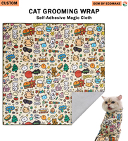 EM Custom Printing Factory Bande de protection pour toilettage de chat en microfibre à forte capacité de résistance, auto-agrippante