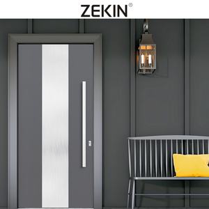 Puerta de Seguridad Pivotante de Acero Moderna ZEKIN DOOR para Viviendas y Villas, con Características de Seguridad a Prueba de Balas y Diseño Francés - Product Image 4