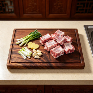 เขียงไม้วอลนัททรงสี่เหลี่ยมหนาพิเศษป้องกันเชื้อราสำหรับใช้ในครัว - Product Image 3