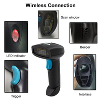 Escáner de Código de Barras 1D 2D Inalámbrico de Mano 2.4G, Lector de Códigos QR, USB para Inventario, Terminal POS