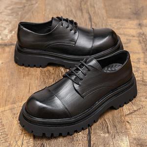 Zapatos Oxford de Hombre Británicos, Impermeables, de Cuero Genuino, Punta Cerrada, Hechos a Mano, para Boda, Formales, Casuales de Negocios, Antideslizantes, con Hebillas y Correas - Product Image 1