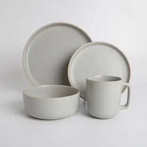 Ceramic Glazed Homeware Pure Colorful Plate And Cup, Restaurant Dinner Dishes Plates Supplier