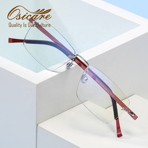 Occhiali di Alta Qualità in Titanio Senza Montatura con Lenti Anti Luce Blu, Occhiali da Vista di Design Anti-Blu, Montature Ottiche di Marca - Product Image 2