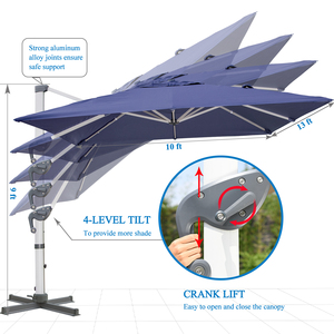 Sombrilla de Patio Cuadrada de Aluminio Impermeable 3*4, Estilo Romano, para Jardín, con Luz LED, en Oferta - Product Image 4