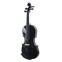 HUASHENG High Gloss Electric Violin Black OEM ODM String Music Instrument Violin 4/4 for Beginner Professional