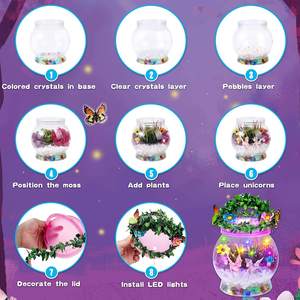 DIY Terrarium Kit Create Your Own Garden Kit Unicorn <strong>Stuff</strong> DIY Night Light <strong>Crafts</strong> Bedroom Decor - Product Image 4