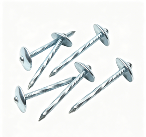 Clous de toiture galvanisés à tête parapluie, tige torsadée, en acier zingué bleu et blanc pour la construction de toitures - Product Image 6