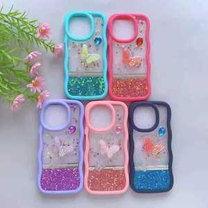 Moda Big Wave PC TPU con mariposa brillo accesorios funda de teléfono celular para <span class=keywords><strong>Honor</strong></span> X6B Plus 200 Lite X8 X7 X9B - Product Image 2