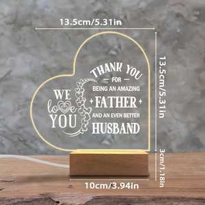 Diytree, Base de madera romántica, decoración de escritorio luminosa acrílica, artesanías hechas a mano para el <span class=keywords><strong>cumpleaños</strong></span> del <span class=keywords><strong>marido</strong></span>, <span class=keywords><strong>regalo</strong></span> del Día de San Valentín - Product Image 3