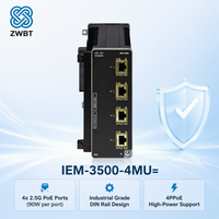 Module d'extension PoE Cisco Catalyst IEM-3500-4MU= MGig 4x 2.5G/1G/100M RJ45 90W PoE++ 4PPoE, extensible jusqu'à 15 ports au total, 20W