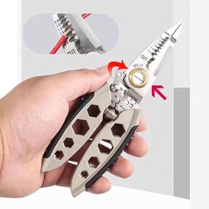 DIY <b>Garden</b> Sixteen-In-One Stainless Steel Electrician's Crimping Pliers Long Nose Soft Grip Multi-Specification - Product Image 1