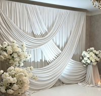 Rideau de fond en soie de lait blanc préfabriqué sur mesure pour les scènes de mariage et d'événements