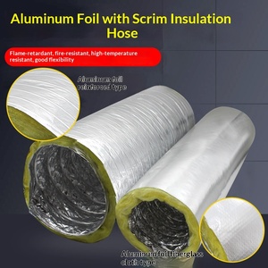 Tuyau télescopique de ventilation pour climatisation centrale en tissu de fibre de verre épaissi, isolé et renforcé de fil d'aluminium - Product Image 2