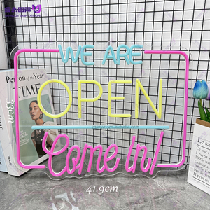 ป้ายไฟนีออน LED 3 มิติ พร้อมหม้อแปลงไฟ สำหรับร้านค้า ใช้พลังงานจาก USB ตกแต่งผนัง ไฟ RGB หลายสี ปรับแต่งได้ ป้ายไฟนีออนแบบเปิด - Product Image 4