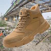 Bottes de sécurité d'hiver à bout large en acier, basses, en cuir véritable, unisexe, anti-écrasement, antidérapantes et anti-abrasion pour le travail