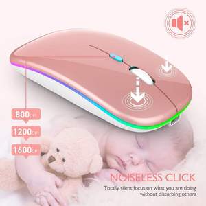 ผู้ผลิตเมาส์แบบกำหนดเอง เมาส์ไร้สายแบบชาร์จได้ รองรับบลูทูธ โหมดคู่ RGB พร้อมไฟ LED - Product Image 4