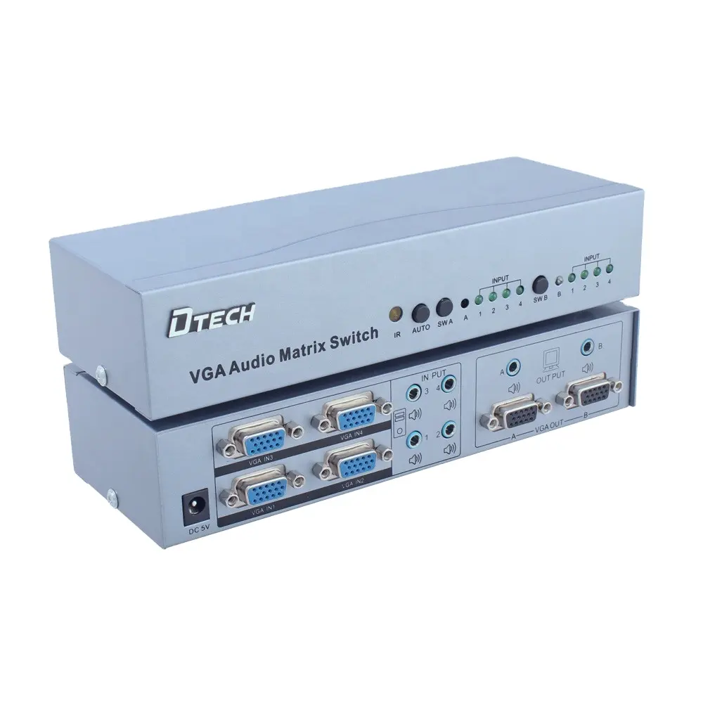 Conmutador de matriz de Audio, Audio, vídeo, VGA, IR, HD, 1080P, 4x2, precio de fábrica