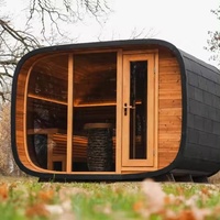 Generator Sauna Uap Kering & Basah Gaya Modern Kayu Cedar Merah untuk 4 Orang, Kompor Sauna Kayu Solid untuk Ruang Sauna Luar Ruangan, Impor