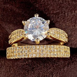 Ensemble d'alliances de mariage d'inspiration vintage pour homme et femme, bijoux de luxe tendance - Product Image 3