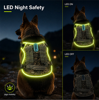 Harnais pour chien personnalisé Qcool avec LED multi-modes anti-traction et boucle métallique pour centres d'adoption animale et promenades nocturnes