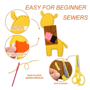 Kit d'artisanat d'animaux Créatures de la forêt DIY <span class=keywords><strong>Couture</strong></span> Feutre Animaux en peluche Débutants Set de <span class=keywords><strong>couture</strong></span> éducatif Art Craft Kits for kds - Product Image 3