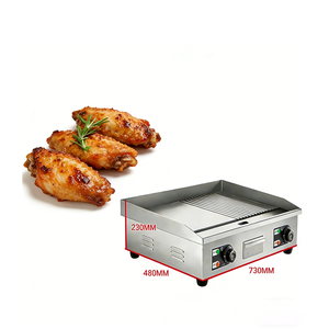 Plancha Eléctrica Profesional con Dos Zonas de Calentamiento, Parrilla de Gran Capacidad para Restaurantes y Zonas de Comida - Product Image 1