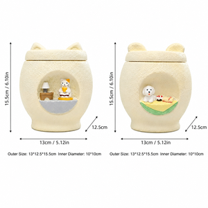 Groothandel Huisdier Gedenkurn van Hars met Miniatuur Scène Hond en Kat Handgeschilderd Opslag As Haar Huisdier Herinneringen Leverancier - Product Image 3