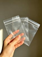 Pochette d'emballage transparente en plastique pour bijoux avec fermeture à bouton, estampage à chaud pour lunettes et bijoux, sac auto-scellant