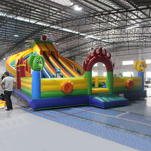 Bán Buôn Vui Ngoài Trời Inflatable Trẻ Em Chơi Trượt Nước Nhà Máy Customized Inflatable PVC Bốn Cách Trượt - Product Image 2