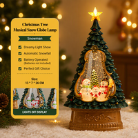 Lanterne à eau en forme de sapin de Noël avec boule à neige musicale, paillettes tourbillonnantes, neige, bonhomme de neige, décorations de Noël, cadeaux de Noël 2026