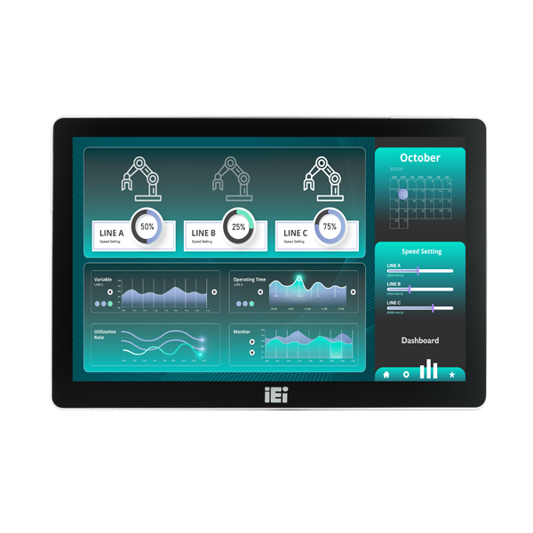 IEI AFL4-W10-EHL 10.1 Inch Fanless Panel PC with Intel Celeron Processor J6412 Anti-glare and Anti-UV PCAP