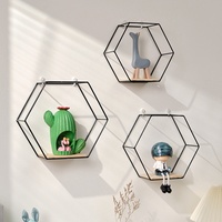 Étagère murale en métal à un seul niveau, sans perçage, décoration murale, étagère de rangement en fer forgé pour salon