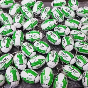 Nuevo creativo personalizado 2024 pelota de Rugby mejor gancho de llavero de goma de calidad duradera para llaves y bolsos - Product Image 1