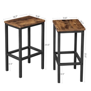 Ensemble <span class=keywords><strong>de</strong></span> 2 tabourets <span class=keywords><strong>de</strong></span> <span class=keywords><strong>bar</strong></span> <span class=keywords><strong>de</strong></span> cuisine brun rustique <span class=keywords><strong>de</strong></span> style industriel avec repose-pieds - Product Image 2