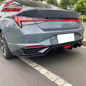 Lèvre de pare-chocs arrière pour Hyundai Elantra 2021 2022 2023 Style IKON Noir brillant Diffuseur - Accessoires automobiles PP - Product Image 2