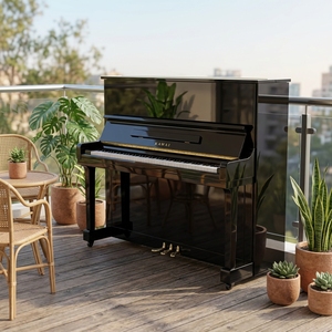 <span class=keywords><strong>Piano</strong></span> droit KAWAI KU1 en gros, cadre en fonte massif, finition classique brillante, avec banc de <span class=keywords><strong>piano</strong></span> assorti pour institut de formation - Product Image 1