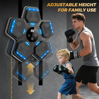 Machine d'entraînement de boxe murale intelligente avec musique Bluetooth et lumière RGB, gants MMA pour enfants et adultes