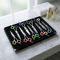 Ciseaux de coiffure Huodong authentiques, à dents plates, pour effilage, finition sans trace, ensemble de neuf pièces, professionnels pour stylistes, modèle feuille de saule