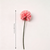 Vente en gros de fleurs artificielles en pompon de chrysanthème à boule unique de 32 cm, couleur et emballage personnalisés pour la décoration d'arrangements floraux