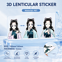Pegatina Lenticular 3D con Movimiento de Anime y Dibujos Animados, Impermeable, con Material PET para Coche, Portátil, Refrigerador