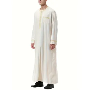 Hot Selling Men Thobe Latest Design Muslim Mens Thobes Abaya Muslim Dress Muslim Robe Middle Eastern Men Thobe