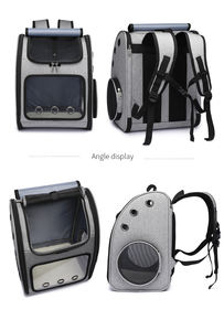 Fabrika toptan evcil hayvan taşıyıcı sırt çantası büyük pencere havalandırmalı tasarım küçük kediler köpekler için toka desteği katlanabilir seyahat Vet - Product Image 6