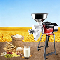 Moulin à céréales électrique miniature pour restaurant avec moteur, pour maïs sec, riz, blé, lait de soja humide - Haute productivité 220V 1400 tr/min