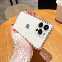 Coque de protection transparente souple en TPU pour objectif d'appareil photo pour iPhone 17 15 14 13 12 16 Pro Max 8 – Étui arrière
