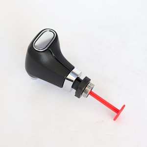 Volkswagen Automatic Transmission <b>Shift</b> <b>Knob</b> Leather Grain Black With Red T-Handle For Car Gear Shifter - Product Image 2