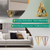 Pieds de meubles en fer robustes de 6 pouces pour canapé, armoire, table à manger/cuisine - Design moderne, ensemble de remplacement de 4 pièces